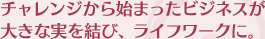 チャレンジから始まったビジネスが大きな実を結び、ライフワークに。